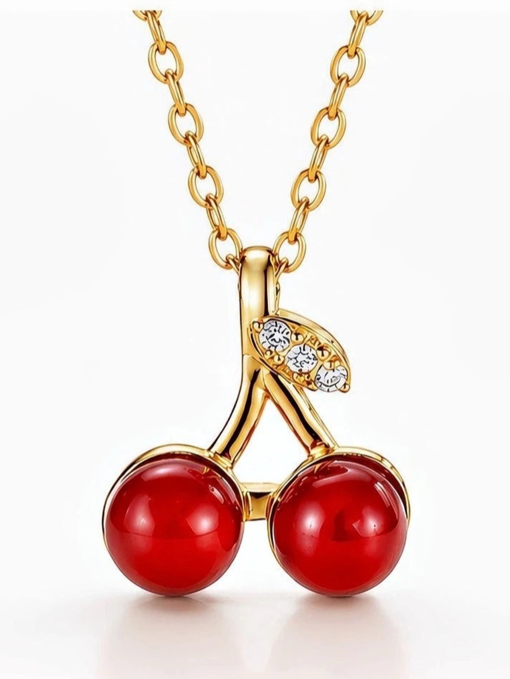 Glozzo Gold Cherry Pendant Necklace – New